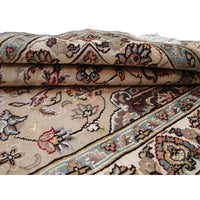 AL AHMEDANI LINEN Beige Tan Beauty Floral Oriental Area Rug Hand Knotted Wool Silk Carpet (6 x 4)'