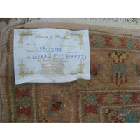 AHMEDANI Gorgeous Ivory Floral Medallion Wool Silk Hand Knotted Soft Hall Way Runner Rug (10.1 X 2.6)'