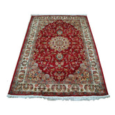 Love Beauty Floral Oriental Area Rug Hand Knotted Wool Silk Carpet (6 x 4)'