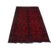 Exclusive Afghan Khal Muhamadi Dark Red Rectangle Area Rug Hand Knotted Wool Carpet (6.5 x 4.0)'