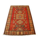 AHMEDANI Kazak Caucasion Exclusive Designed Vege Dyed Rectangle Area Rug Hand Knotted Carpet (6 x 4)'