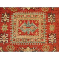 AHMEDANI Kazak Caucasion Exclusive Designed Vege Dyed Rectangle Area Rug Hand Knotted Carpet (6 x 4)'