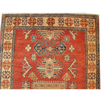 AHMEDANI Kazak Caucasion Exclusive Designed Vege Dyed Rectangle Area Rug Hand Knotted Carpet (6 x 4)'