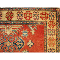 AHMEDANI Kazak Caucasion Exclusive Designed Vege Dyed Rectangle Area Rug Hand Knotted Carpet (6 x 4)'