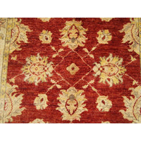 AHMEDANI Gorgeous Red Chobi Zeigler Mahal Vege Dyed Area Rugs Hand Knotted Carpet (4.11 X 3.3)'