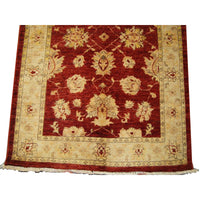 AHMEDANI Gorgeous Red Chobi Zeigler Mahal Vege Dyed Area Rugs Hand Knotted Carpet (4.11 X 3.3)'