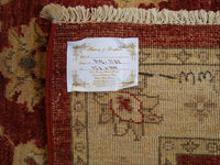 AHMEDANI Gorgeous Red Chobi Zeigler Mahal Vege Dyed Area Rugs Hand Knotted Carpet (4.11 X 3.3)'