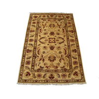 AHMEDANI Wonderful Chobi Zeiglar Mahal Rectangle Rug Wool Hand Knotted Carpet (4.11 X 3.2)'