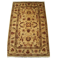 AHMEDANI Wonderful Chobi Zeiglar Mahal Rectangle Rug Wool Hand Knotted Carpet (4.11 X 3.2)'