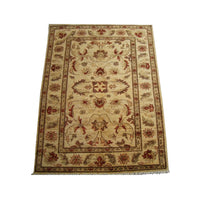 AHMEDANI Wonderful Chobi Zeiglar Mahal Rectangle Rug Wool Hand Knotted Carpet (4.11 X 3.2)'