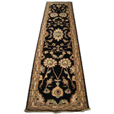 Dyed Ghazni Chobi Zeiglar Vegetable Hand Knotted Wool Home Decor Runner Rug (10.3 x 2.7)'
