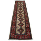 Super Kazak Caucasion Afghan Tribe Vegetable Dyed Ghazni Wool Hand Knotted Runner Rug (9.5 x 2.7)'