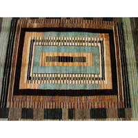 AHMEDANI Modern Afghan Gabbeh Mahal Vegetable Dyed Wool Carpet Hand Knotted Area Rug (8 X 5)'