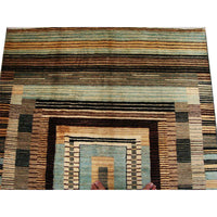 AHMEDANI Modern Afghan Gabbeh Mahal Vegetable Dyed Wool Carpet Hand Knotted Area Rug (8 X 5)'