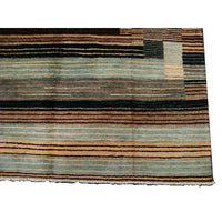 AHMEDANI Modern Afghan Gabbeh Mahal Vegetable Dyed Wool Carpet Hand Knotted Area Rug (8 X 5)'
