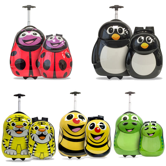 Kids Lugagge With Backpack Hardside Wheeled Carry-On Rolling Luggage-2pc set