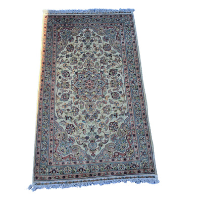 Al Ahmedani Linen Floral Medallion Hand Knotted Area Rug Rectangle Wonderful Design Home Decor Wool Silk Indoor Carpet (5.2 x 3.2)'
