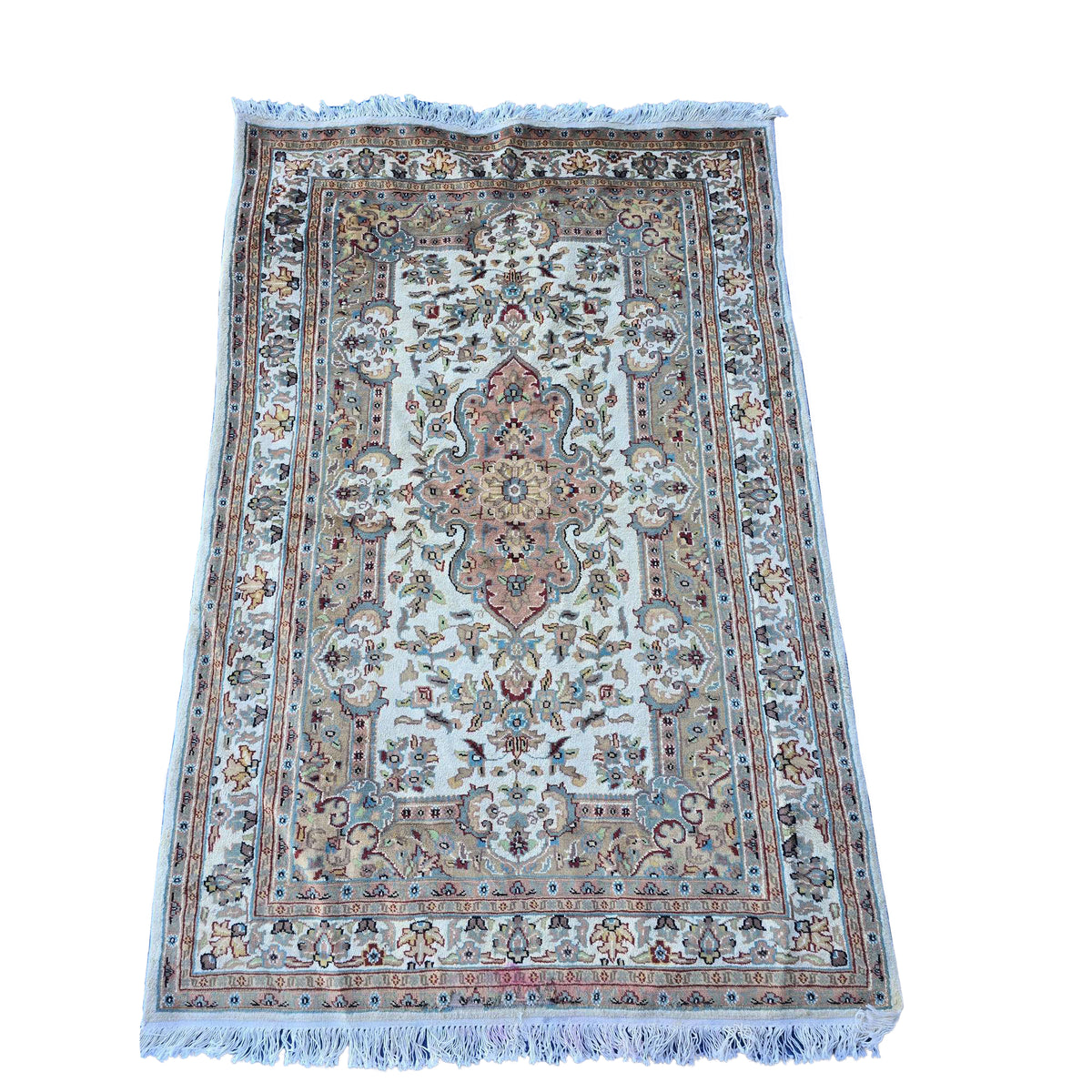 Al Ahmedani Linen Sarafian Floral Rectangle Area Rug Wonderful Design Wool Silk Hand Knotted Home Decor Indoor Carpet (6.1 x 4.1)'