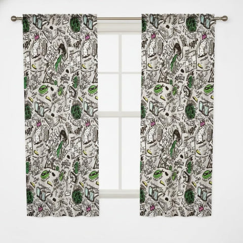 Teenage Mutant Ninja Turtles (42" x 63") Window Curtains for Kids Bedroom - 2-Piece Drape Set