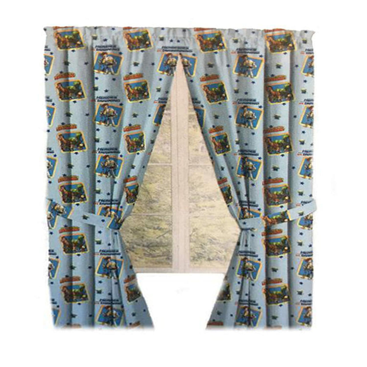 Toy Story Drapes Kids Window Panel Curtains with Tie Backs (Sky Blue)