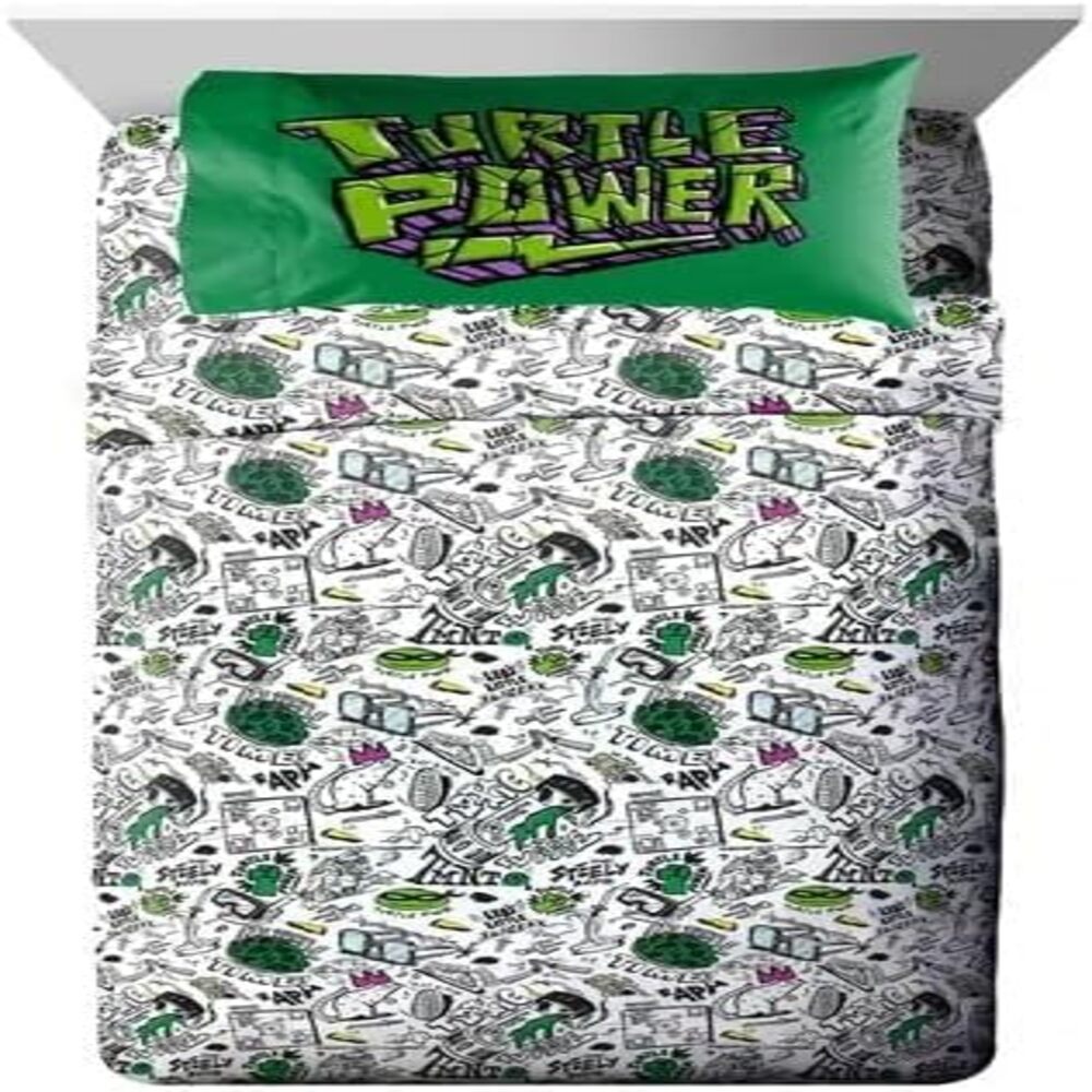 Teenage Mutant Ninja Turtles Soft & Cozy 4-Piece Full Bedding Sheet Set for Kids