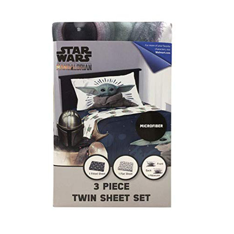Star Wars The Mandalorian 3 Piece Multicolor Soft Polyester Twin Bedding Sheet Set for Kids