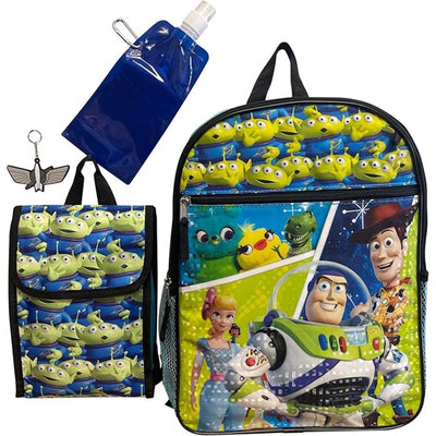 Toy Story 5-Piece Backpack Set with Lunch Bag, Water Bottle, Keychain & Clip for Kids
