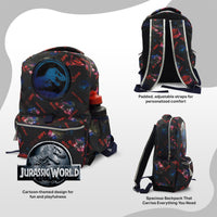 Jurassic Park Backpack 16 inch Kids Backpack with Lunch Box - 6 Piece Set