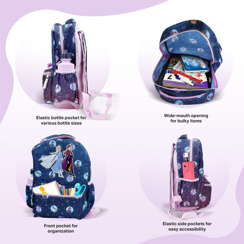 Disney Frozen Backpack 16 inch Kids Backpack with Lunch Box - 6 Piece Set for Kids