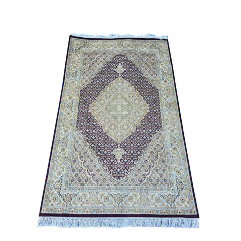 Al Ahmedani Linen Red Tabrez Mahi Design Double Knot Rectangle Area Rug Wonderful Hand Knotted Home Decor Wool Indoor Carpet (6.4 x 4.1)'