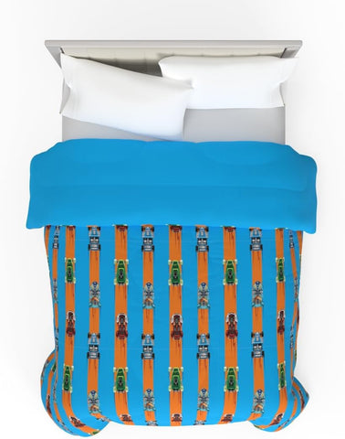 Hot Wheels Reversible Comforter Twin/Full Kids Soft Microfiber Bedding