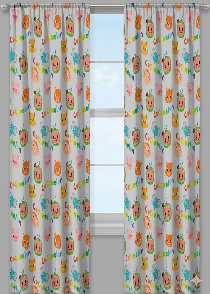 CoComelon Kids Window Panel Drapes – Decorative Curtain Panels for Bedroom