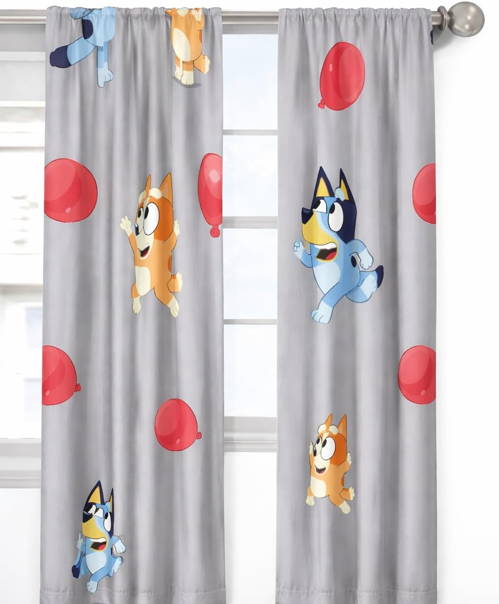 Bluey Kids Window Panel Drapes – Decorative Curtain Panels for Bedroom