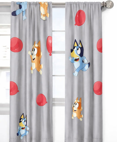 Bluey Kids Window Panel Drapes – Decorative Curtain Panels for Bedroom