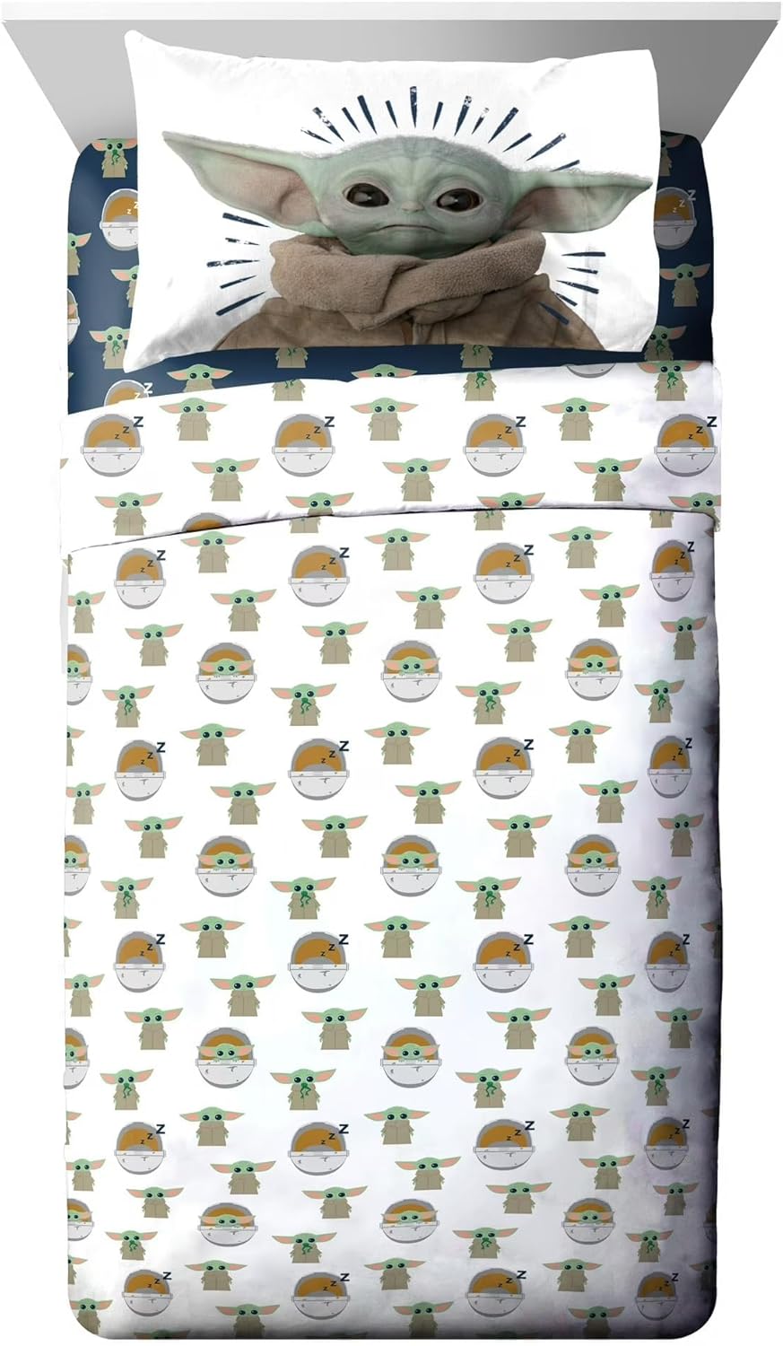 Star Wars The Mandalorian 4-Piece Twin Bedding Sheet Set for Kids