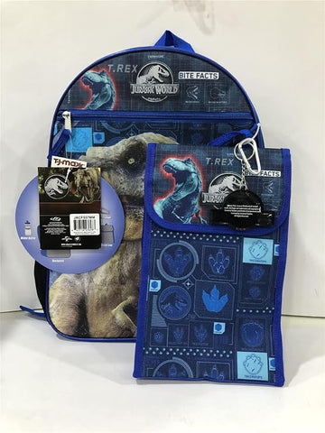 Jurassic Kids Backpacking Backpack With Lunch Bag 16" School Bag Boys-5Pcs