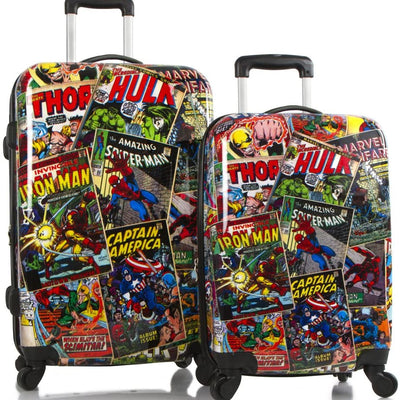 Marvel Comics Young Adult Luggage Set Spinner Carry-on Suitcase 2 Pcs Set - 26 Inch, 21 Inch