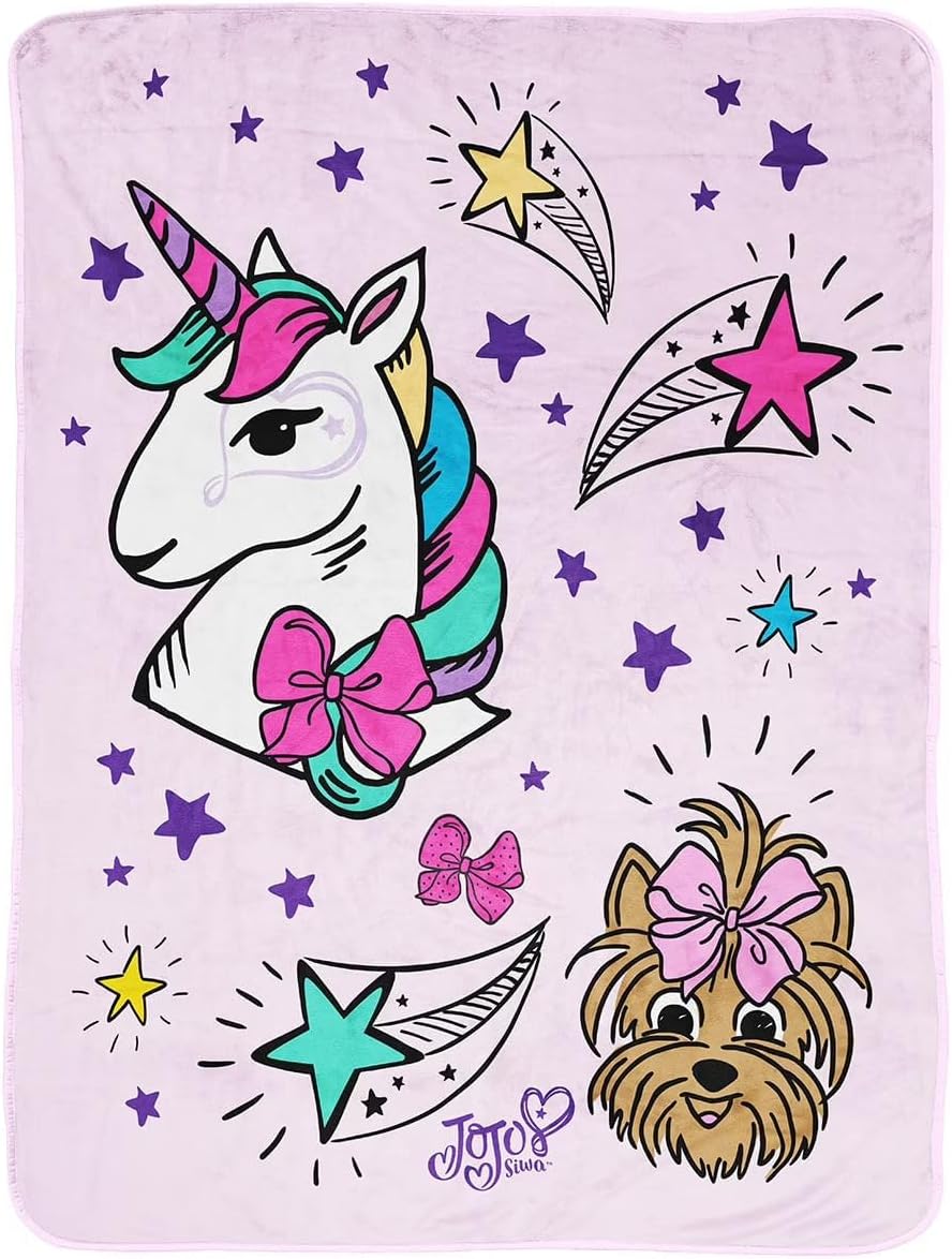 Jay Franco JoJo Siwa Reach for the Stars Throw Blanket 60x46 Microfiber Kids