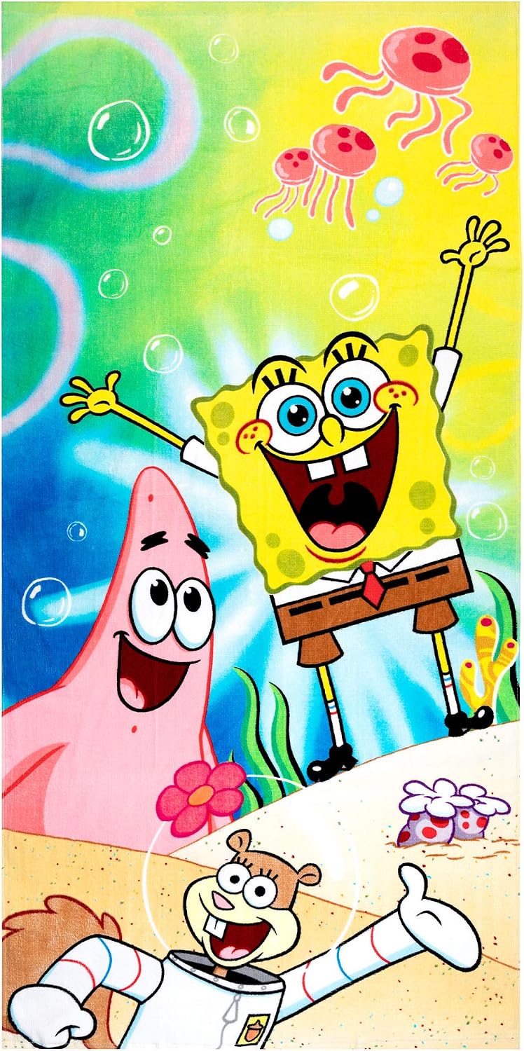 New Spongebob "Deep Dive 20" Beach Bath Towel for Kids