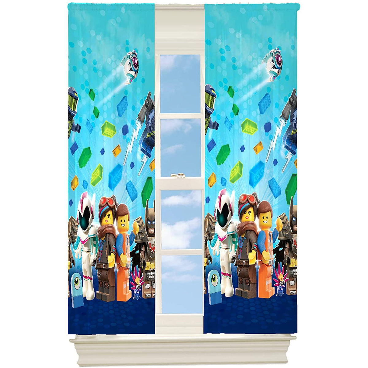 Lego Curtains Always Building Together Room Drapes Kids Window Curtains - 2 Panels 42 X 63 Inch