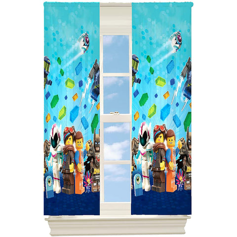 Lego Curtains Always Building Together Room Drapes Kids Window Curtains - 2 Panels 42 X 63 Inch