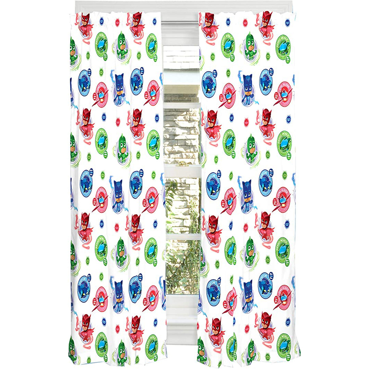 PJ Masks Kids Room Window Curtains - 82" x 63" - Franco Drapes Set