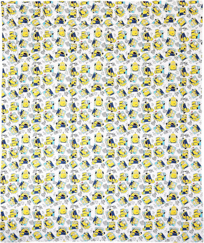 Minions 4 Pcs Twin Bedding Sheet Set with Reversible Comforter for Kids