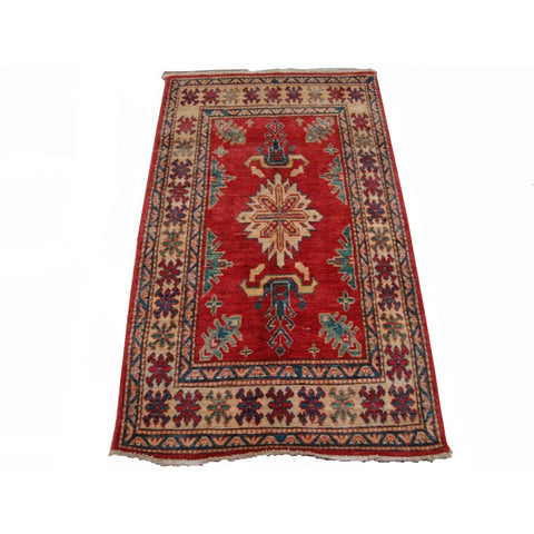 Wow Super Kazak Caucasion Geometric Veg Dyed Mahal Hand Knotted Rug Carpet (4.7 x 2.7)'