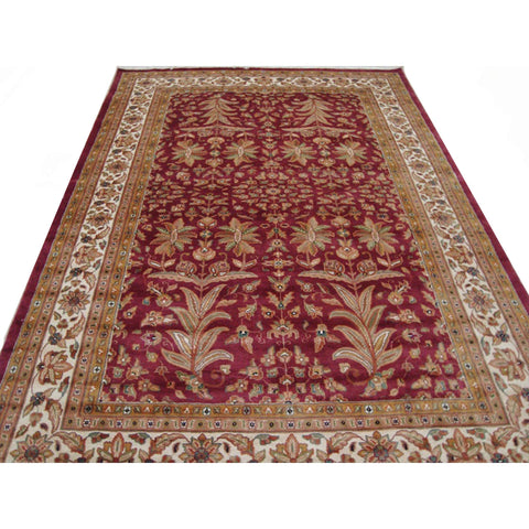 Wow Love Medallion Floral Oriental Area Rug Hand Knotted Wool Silk Carpet (9 x 6)'