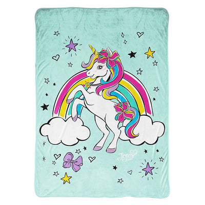 Jojo Siwa Born Magical Unicorn Rainbow (62 x 90) inch Multicolor Microfiber Blanket for Kids