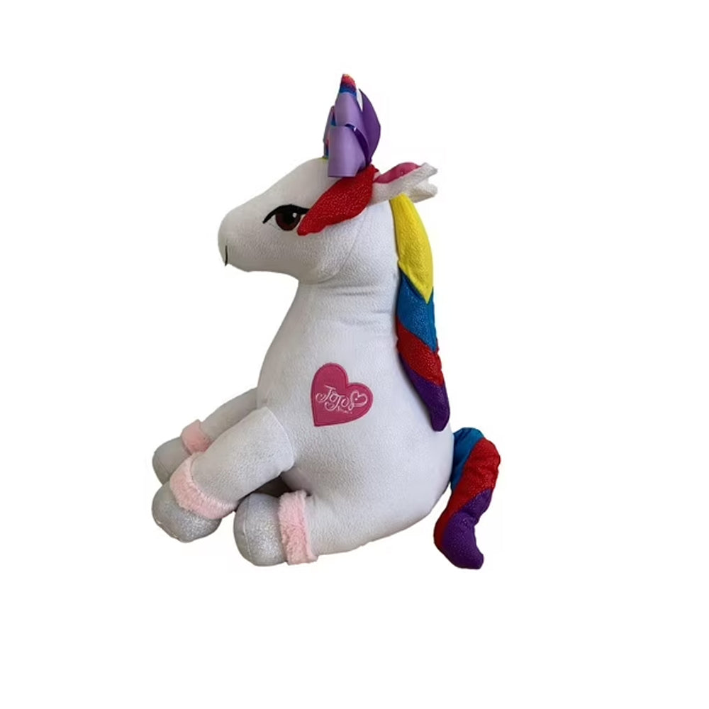 Jojo Siwa Unicorn Plush Pillow Buddy - Stuffed Animal Bed Toy, Soft Huggable Design, 16x17 Inches, White