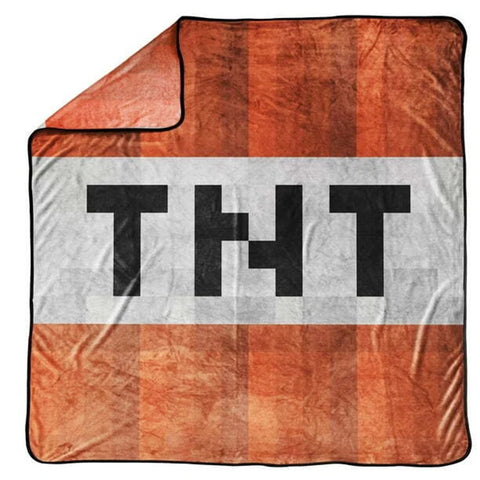 Minecraft TNT (53 x 53) inch Soft & Cozy Red Polyester Gaming Fleece Throw for Kids