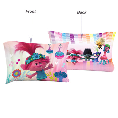 Trolls Standard Reversible Pillowcase for Kids - 20 X 30 Inch (1 Piece Pillow Case Only)