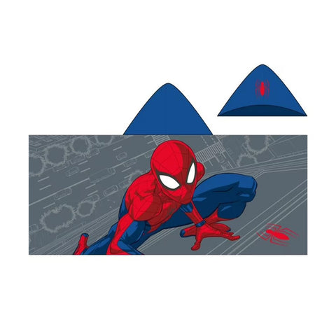 Marvel Spider-Man 'Crime Fighter' Boys Hooded Towel - 100% Cotton, 23" x 51" - Superhero Bath, Beach & Pool Essentials for Kids